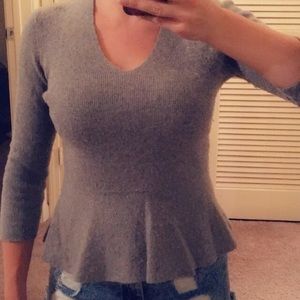 Grey peplum Banana Republic sweater